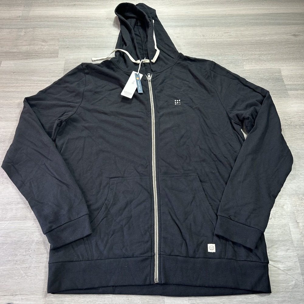 NEW Marine Layer Afternoon Hoodie Mens Large Black Full Zip Lighweight NWT